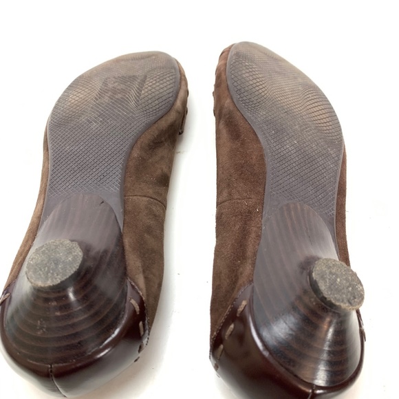 LINEA PAOLO Brown Suede Leather Kitten Heels 9.5 - Picture 14 of 16